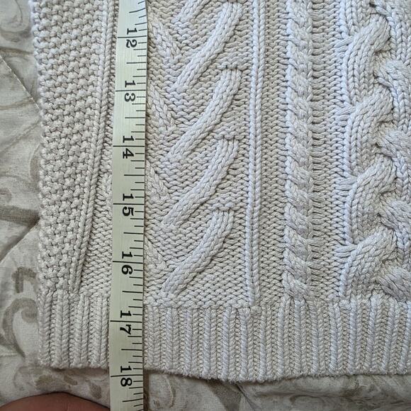 Abercrombie & Fitch Limited Edition Knit Tank Top Cable Sweater Vest M Beige Y2K - Picture 5 of 5